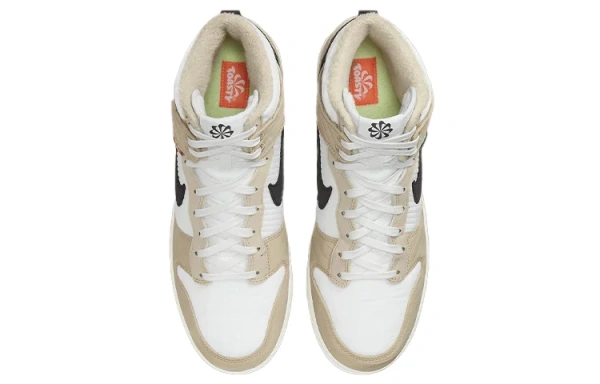 Nike Dunk High Топ Скейтборд Кроссовки Мужские Светло-Коричневый Белый Переработанный Материал