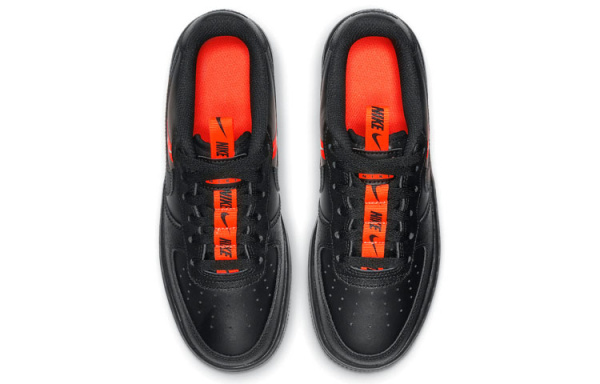 Nike Air Force 1 Wild Synthetic Leather Low-Top Детские Скейтбординг Черный Оранжевый Унисекс