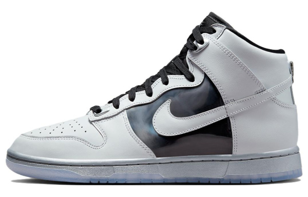 Nike Dunk High Топ Скейтборд Кроссовки Женские Белые Серебряные