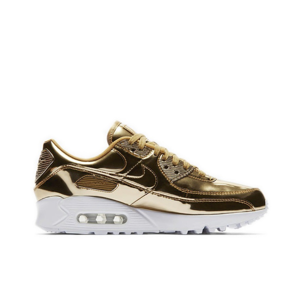 Nike Air Max 90 Low Топ Повседневные Беговые Кроссовки Женские Жидкое Золото