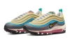 Nike Air Max 97 Устойчивые к истиранию Амортизирующие Низкие Кроссовки для Беговых Занятий Детские Серые Желтые