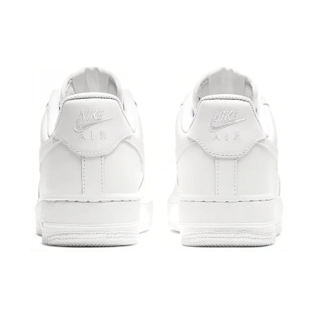 Nike Air Force 1 'Triple White' Кожа Устойчивая к истиранию Низкие Кроссовки для скейтбординга Женские Чисто белые