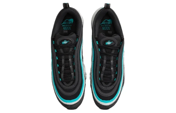 Nike Air Max 97 Устойчивые к истиранию Низкие Кроссовки с воздушной подушкой для бега Мужские Черные Синие