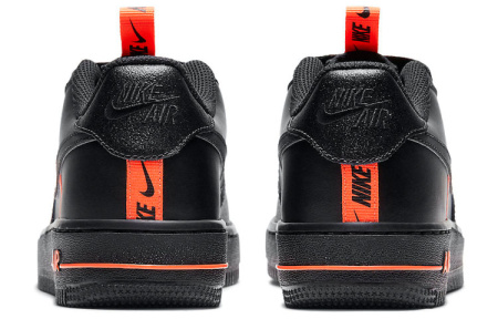 Nike Air Force 1 Wild Synthetic Leather Low-Top Детские Скейтбординг Черный Оранжевый Унисекс
