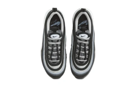 Nike Air Max 97 Кожа Удобные Устойчивые к истиранию Дышащие Низкие Кеды для Детей Lifestyle Черные Серые Подростковые