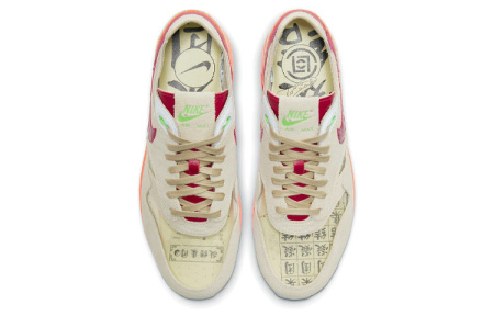 CLOT X Nike Air Max 1 Устойчивые к истиранию низкие повседневные беговые кроссовки унисекс коричнево-красные