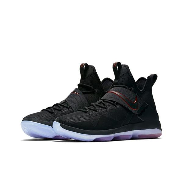 Nike Lebron 14 Темно-красный цвет противоскользящие легкие MID баскетбольные кроссовки для игры мужские черный красный