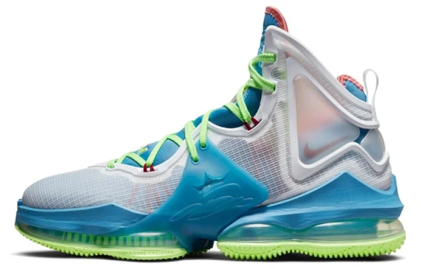 Nike Lebron 19 High Топ Баскетбольные кроссовки для игры Унисекс Серый Синий Азиатская версия