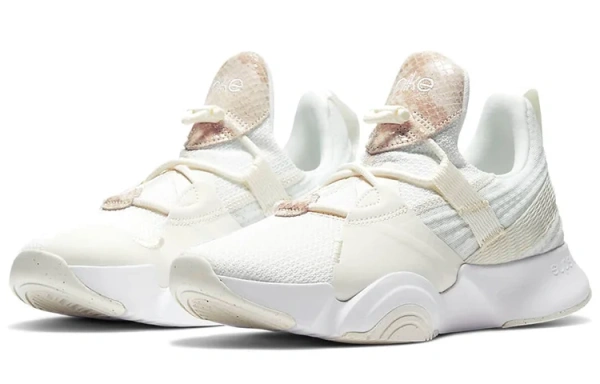 Nike SuperRep Groove Амортизация Противоскользящие Устойчивые к истиранию Низкие Кроссовки для тренировок Женские Экрю