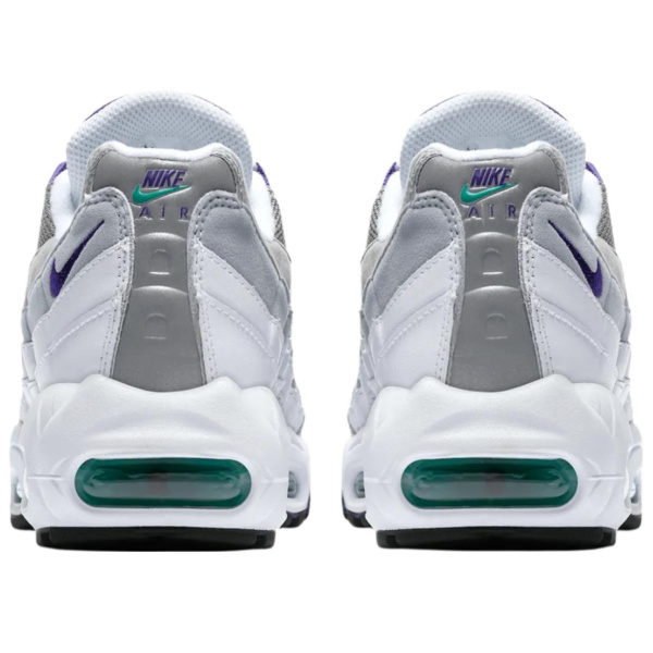 Nike Air Max 95 Устойчивые к истиранию Низкие Повседневные Беговые Кроссовки Женские Белые Фиолетовые