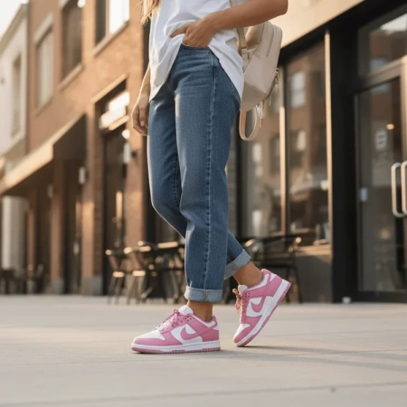 Nike Dunk Slip-Resistant Abrasion-Resistant Low-Top Скейтборд Кроссовки Женские Розовые