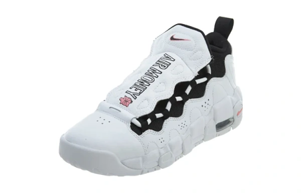Nike Air More Money Свинка Противоскользящие Амортизация MID Детские баскетбольные кроссовки N-черный Белый Подростки