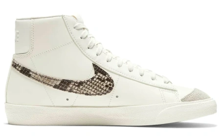 Nike Blazer '77 SE Змеиный принт Покрытие Противоскользящие Амортизация Баланс MID Скейтбординг Женские Экрю
