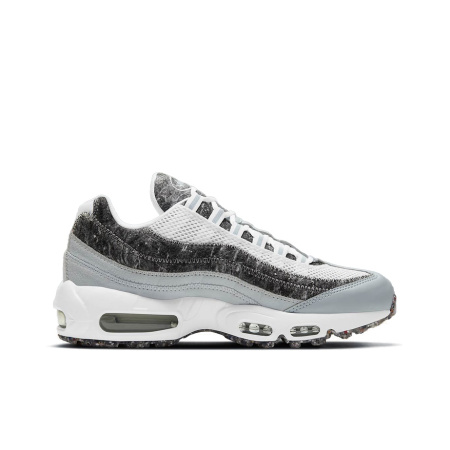 Nike Air Max 95 Текстиль Синтетическая кожа Низкий верх Повседневные беговые кроссовки Женские Мраморный серый Белый