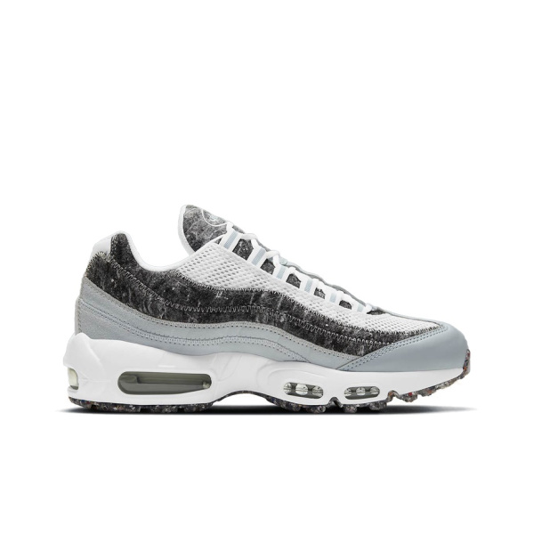 Nike Air Max 95 Текстиль Синтетическая кожа Низкий верх Повседневные беговые кроссовки Женские Мраморный серый Белый