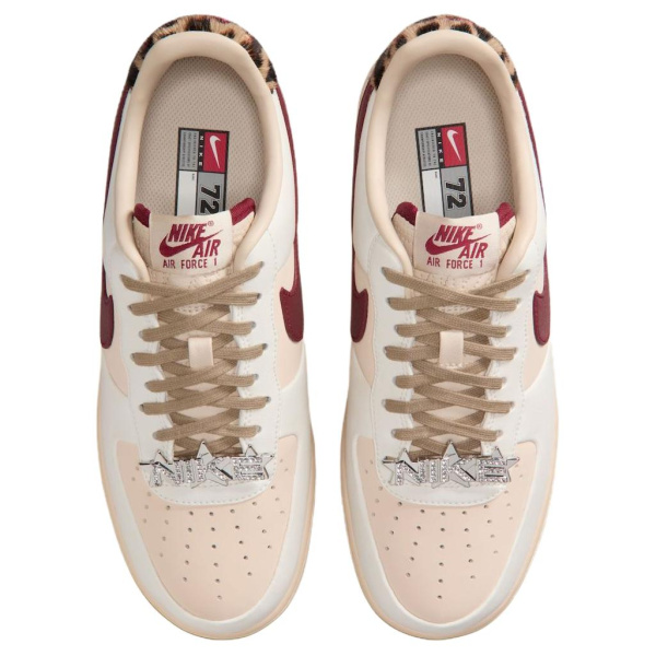 Nike Air Force 1 Кожа Амортизация Низкие Кеды Скейтборд Обувь Женские Розовый Белый Красный