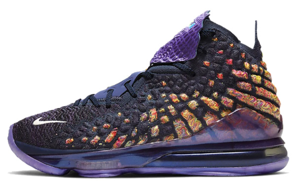 Nike Lebron 17 Амортизация Противоскользящие Высокие Баскетбольные Кроссовки Унисекс Фиолетовые