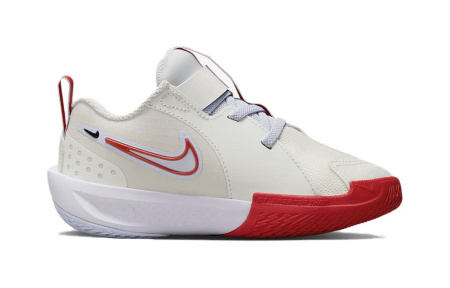 Nike G.T. Cut 3 противоскользящие устойчивые к истиранию низкие баскетбольные кроссовки белые и красные детские