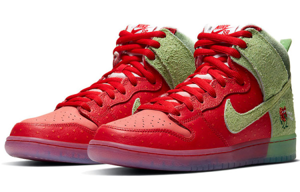 Nike Dunk SB Pro QS 'Клубничный Cough' Высокие Кроссовки для скейтбординга Унисекс Красный Зеленый