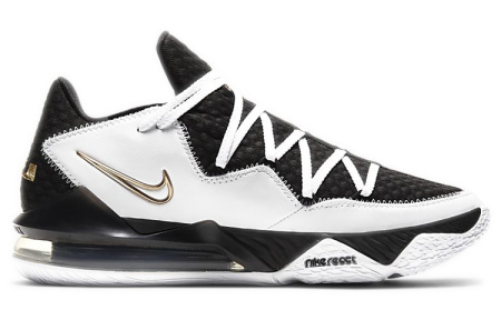 Nike Lebron 17 Low EP Low Топ Air Max React Баскетбольные кроссовки для игры Мужской Черный Белый Золото