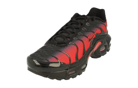 Nike Air Max Plus Амортизация Износостойкие Низкие Кроссовки для Беговых Занятий Детские Черные Красные Подростковые