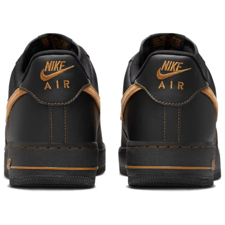 Nike Air Force 1 Кожа Противоскользящие Устойчивые к истиранию Низкие Кроссовки для скейтбординга Мужские Черные