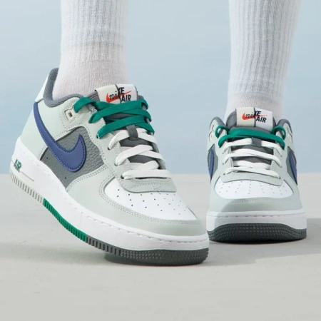 Nike Air Force 1 Синтетическая кожа кожа устойчивая к истиранию низкий топ детские скейтбординги белый зеленый