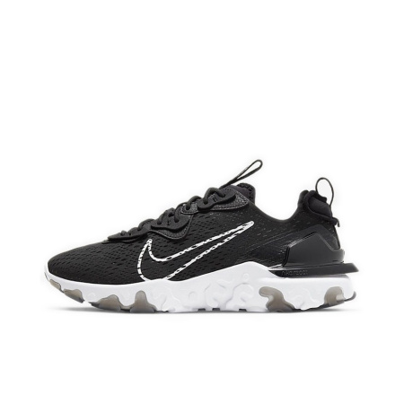 Nike React Vision Сетка Амортизация Дышащий Покрытие Низкие Кроссовки для Бега Мужские Черно-Белые