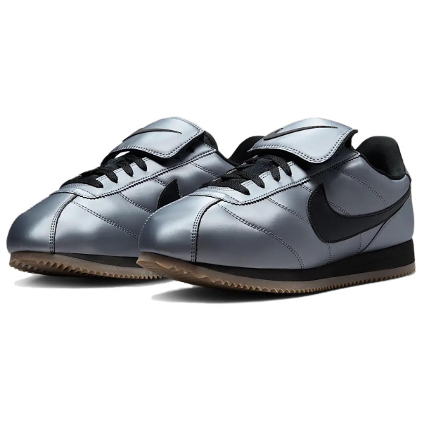 Nike Cortez Спилок коровьей кожи искусственная кожа низкий топ беговые кроссовки мужской серебряный
