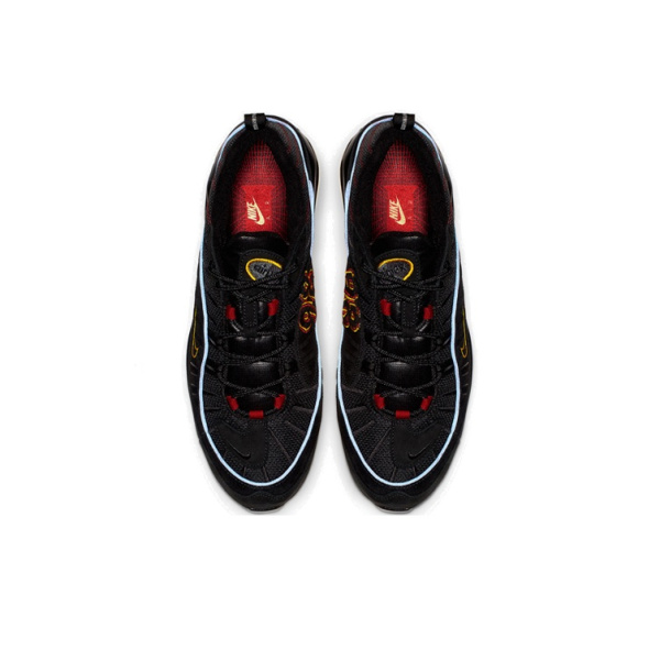 Nike Air Max 98 Low Топ Амортизирующие кроссовки для марафона Мужские Черный Синий Красный