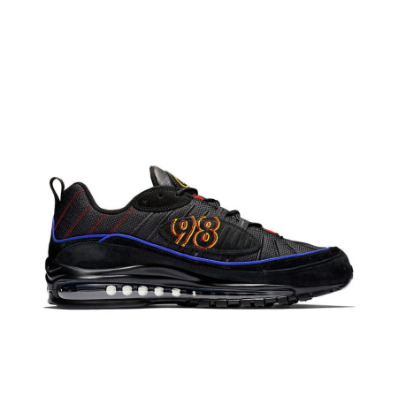 Nike Air Max 98 Low Топ Амортизирующие кроссовки для марафона Мужские Черный Синий Красный