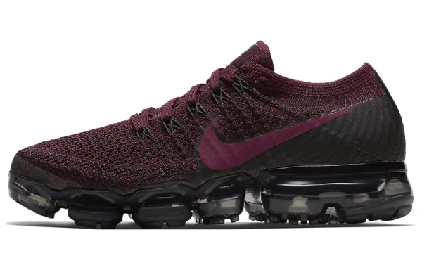 Nike VaporMax Flyknit Амортизация Баланс Низкий Топ Воздушная Подушка Марафон Беговые кроссовки Женские Темно-красный