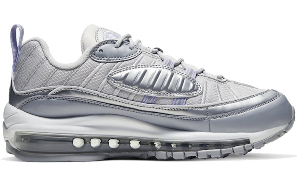 Nike Air Max 98 Легкий Низкий Топ Амортизирующие Беговые Кроссовки Женские Металлический Серебристый