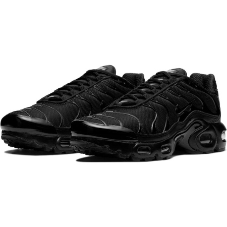 Nike Air Max Plus Устойчивые к истиранию низкие детские беговые кроссовки черного цвета