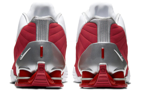 Nike Shox BB4 Series Varsity Красный Нескользящий Легкий MID Топ Баскетбольные кроссовки для игры Мужской Красно-белый