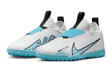 Nike Zoom Vapor 15 Academy Anti KICK Амортизация Низкие Футбольные бутсы Белый Синий Детские