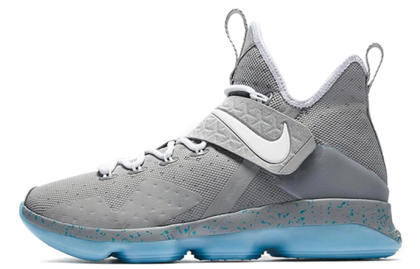 Nike Lebron 14 MAG Круглый носок Амортизация Поддержка Высокие Баскетбольные кроссовки для игры Мужской Серый