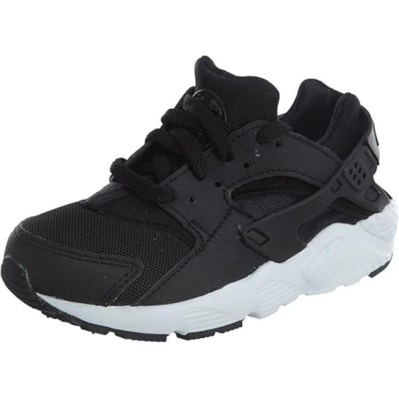Nike Air Huarache Run Противоскользящие Устойчивые к истиранию Низкие Детские Беговые Кроссовки Черно-Белые Детские
