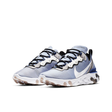 Nike React Element 55 Амортизаторы Устойчивые к истиранию Низкий Топ Марафон Беговые кроссовки Унисекс Ледяной синий