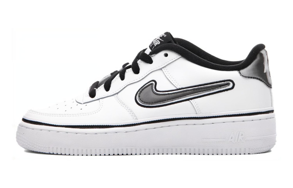 Nike Air FORCE 1 LV8 Устойчивые к истиранию Низкие детские скейтбординговые кеды Белый Черный