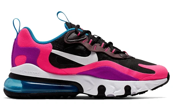 Nike Air Max 270 Кожа Амортизация Износостойкий Низкий Топ Детские Беговые Кроссовки Фиолетово-Розовые