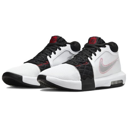 Nike Non Slip Легкий MID Баскетбольные кроссовки Унисекс Белый Черный Красный