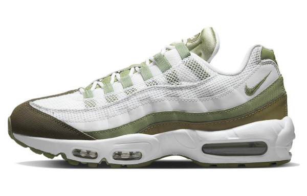 Nike Air Max 95 Сетка Текстиль Кожа Низкий Верх Повседневная Обувь Мужская Белый Зеленый