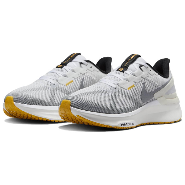 NIKE Zoom Structure 25 Дышащий Low Топ Повседневные кроссовки для бега Мужской Бело-серый