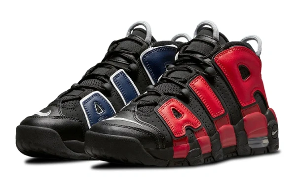 Nike Air More Uptempo Кожа MID Топ Детские Баскетбольные Кроссовки Черные