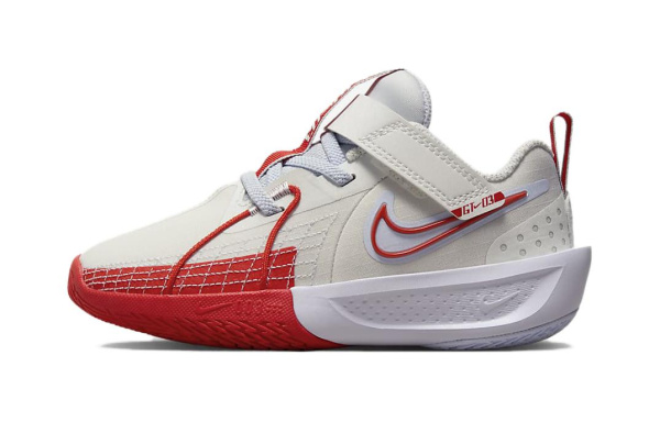 Nike G.T. Cut 3 противоскользящие устойчивые к истиранию низкие баскетбольные кроссовки белые и красные детские