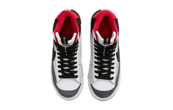 Nike Blazer '77 SE D Замша Противоскользящий Устойчивый к истиранию MID Верх Детские Скейтбординг Черный Белый Красный