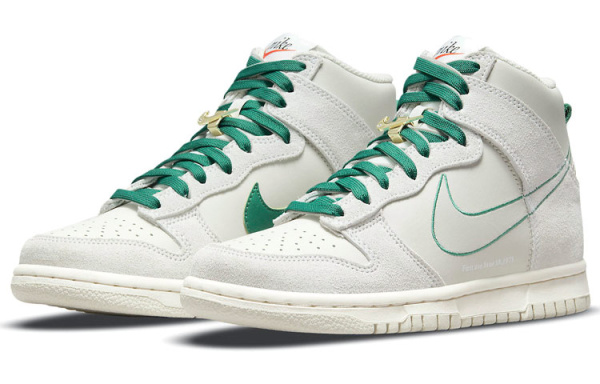 NIKE Dunk SE 'First Use' Золото Тон Замок Кожа Мраморный Устойчивый к Износу Дышащий Высокий Топ Детские Скейтбординги