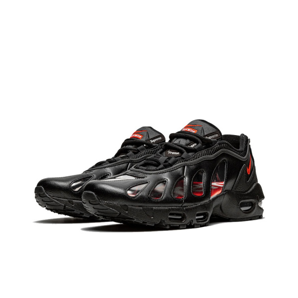 Supreme X Nike Air Max 96 Амортизация Износостойкие Низкие Кроссовки для Бега Мужские Черные Красные