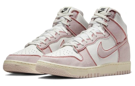 Nike Dunk High 1985 Розовый Деним Винтаж Высокие Кроссовки для скейтбординга Унисекс Белый Розовый